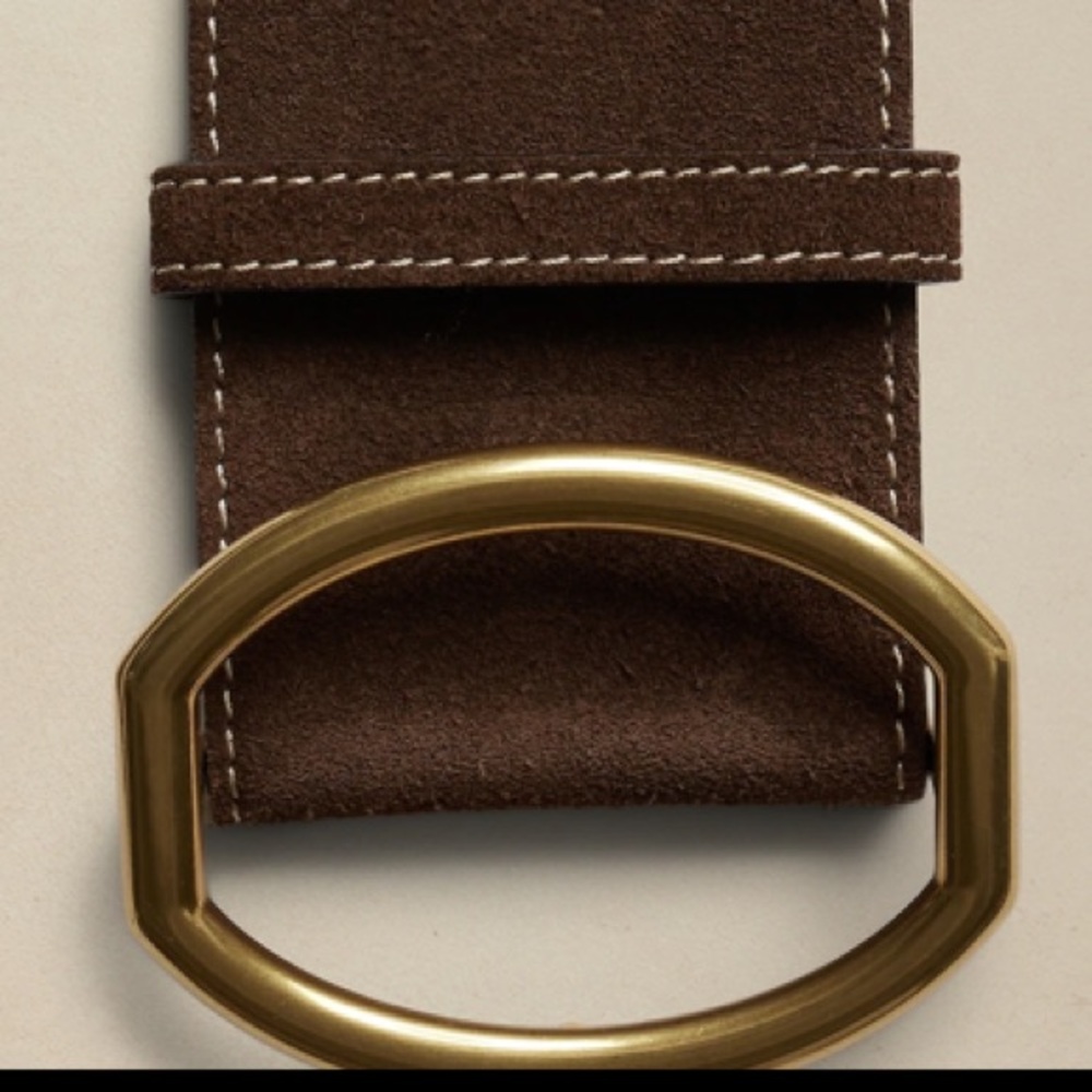 NWT Banana Republic Wide Large Buckle Suede Statement Belt - Picture 4 of 5